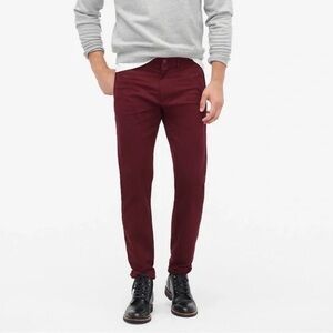J. Crew Stretch 484 Slim Chino Pant - 29x32 Maroon Burgundy